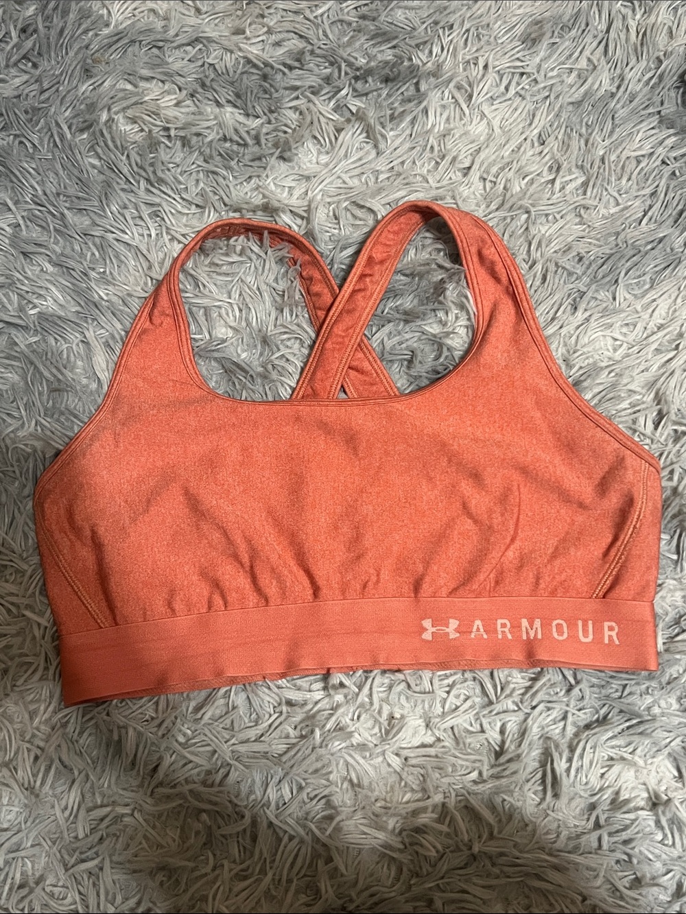 Under Armour Coral Orange Crossback Performance Sports Bra